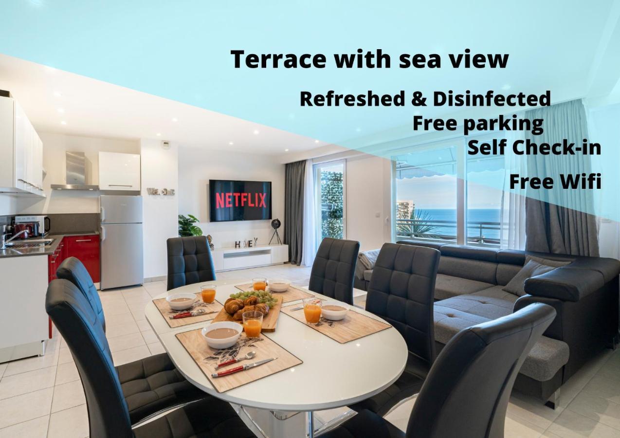 Frontiere Monaco, Terrasse, Vue Mer, Parking - Ab 보솔레이 외부 사진